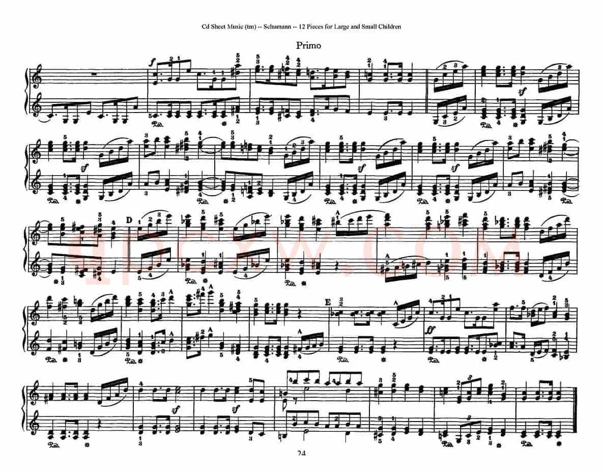 12首为孩子们而作的四手联弹曲 Op.85(四手联弹)(7)