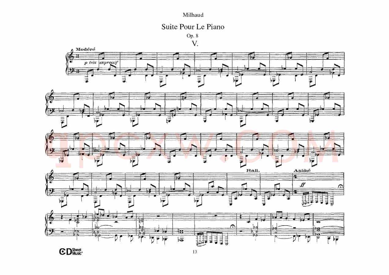 Suite Pour Le Piano Op.8（钢琴组曲·Ⅴ）
