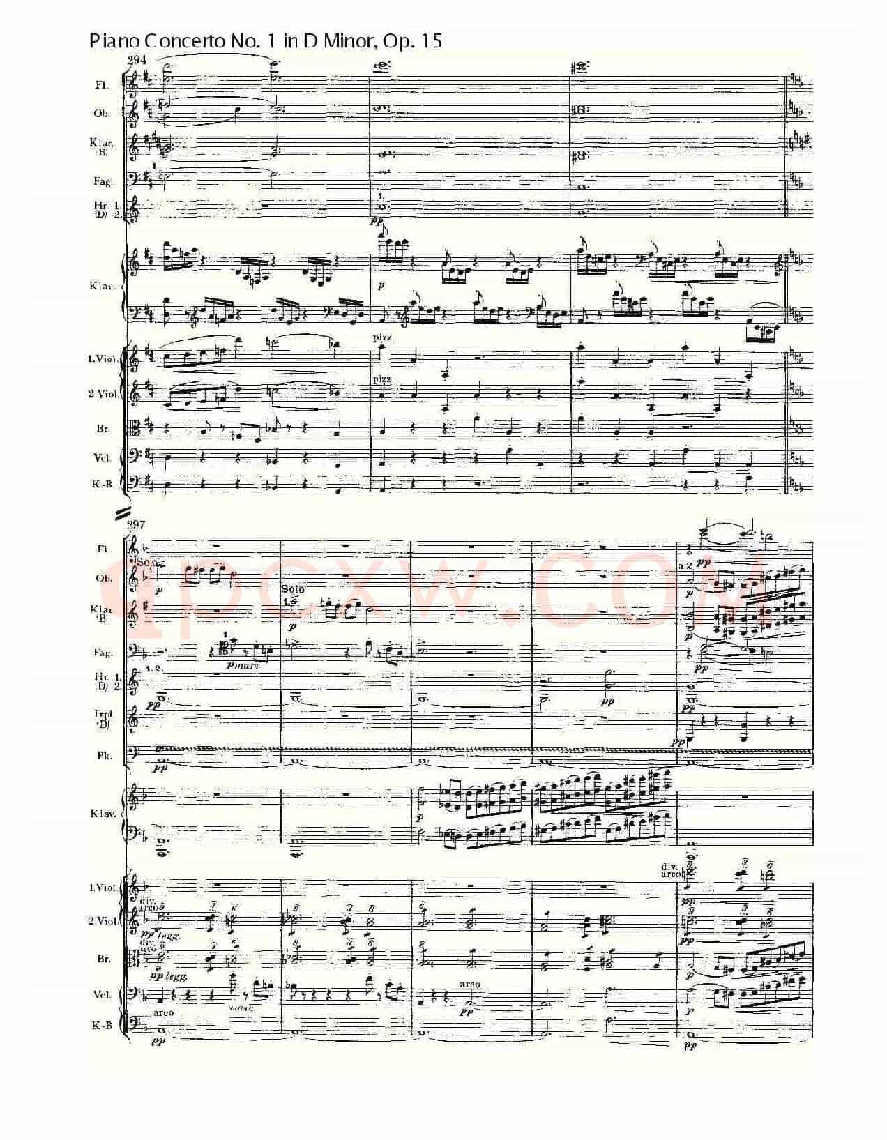 D小调钢琴第一协奏曲, Op.15第一乐章(一)