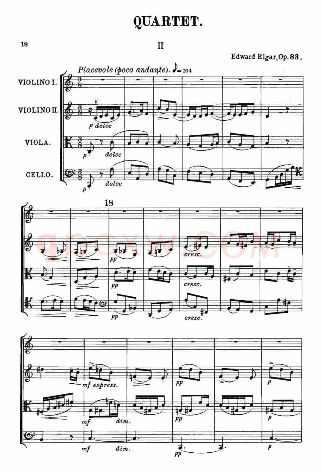 QUARTET Op.83(第二部分)(弦乐四重奏)