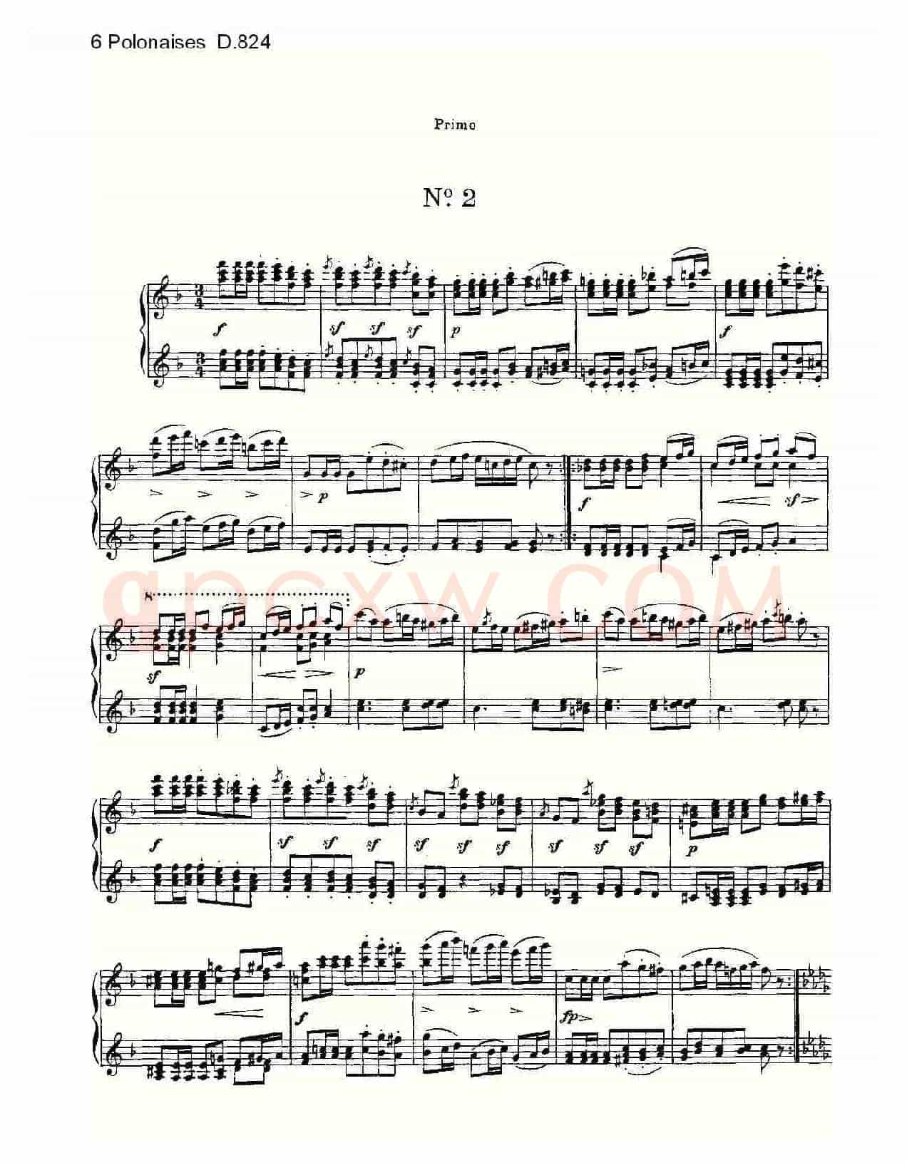 6 Polonaises D.824（6波罗乃兹舞曲 D.824）