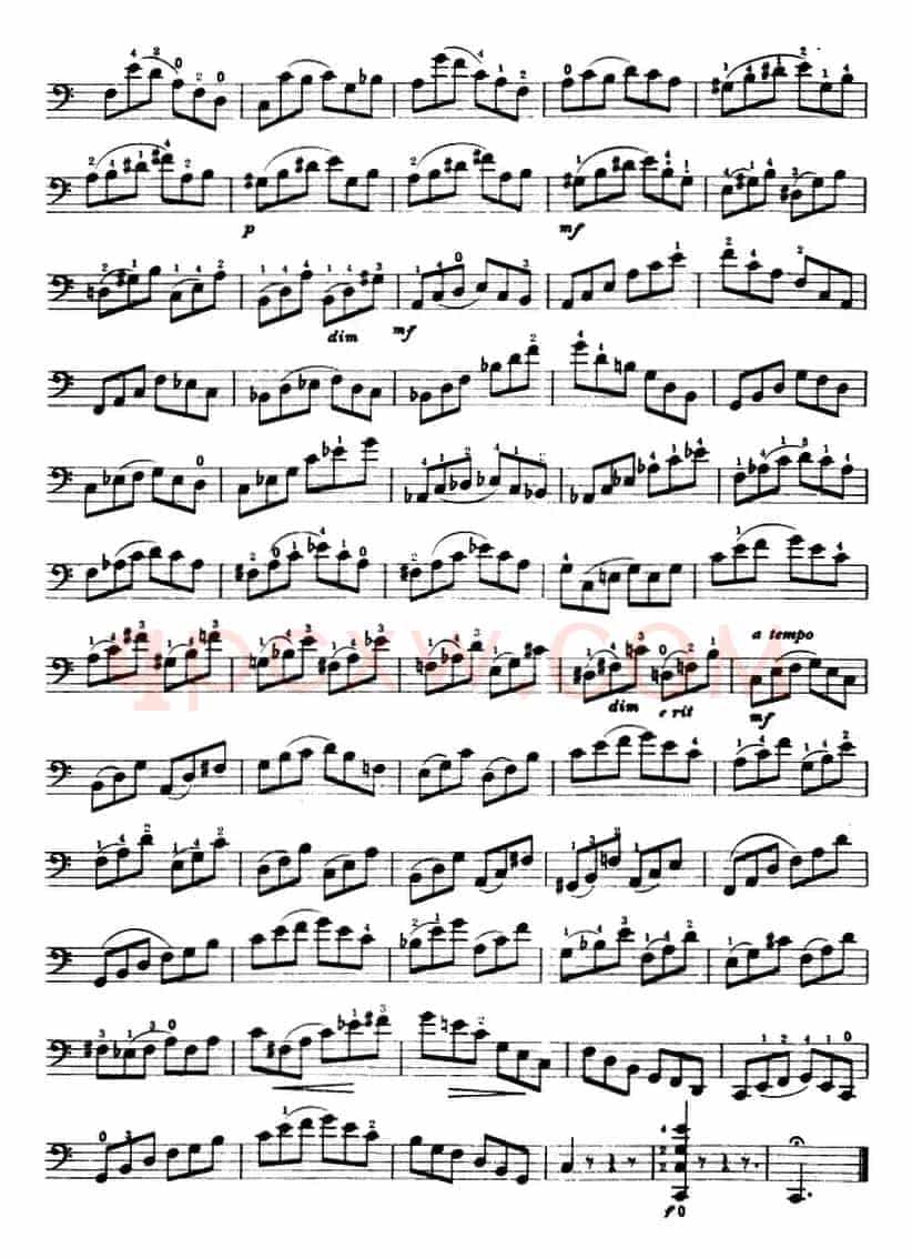 鲍斯特列姆大提琴练习曲（9-13）