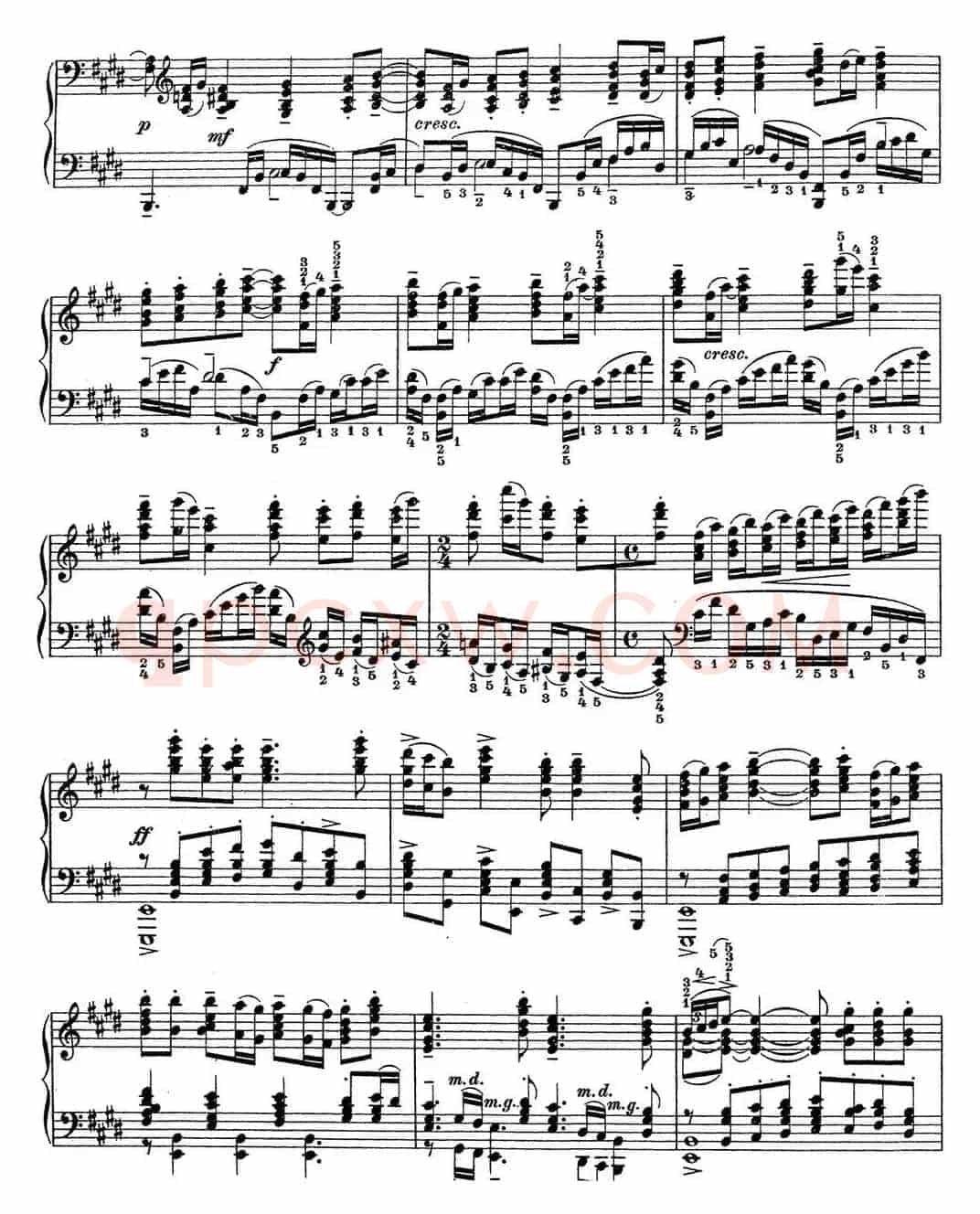 拉赫玛尼诺夫 钢琴前奏曲14 E大调 Op.32 No.3