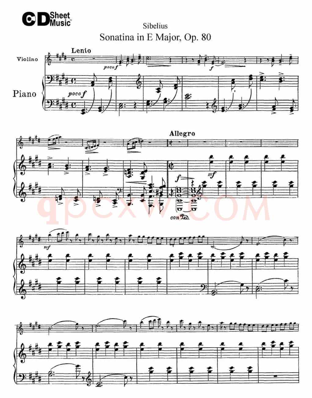 Violin Sonatina in E Major Op.80（小提琴+钢琴伴奏）