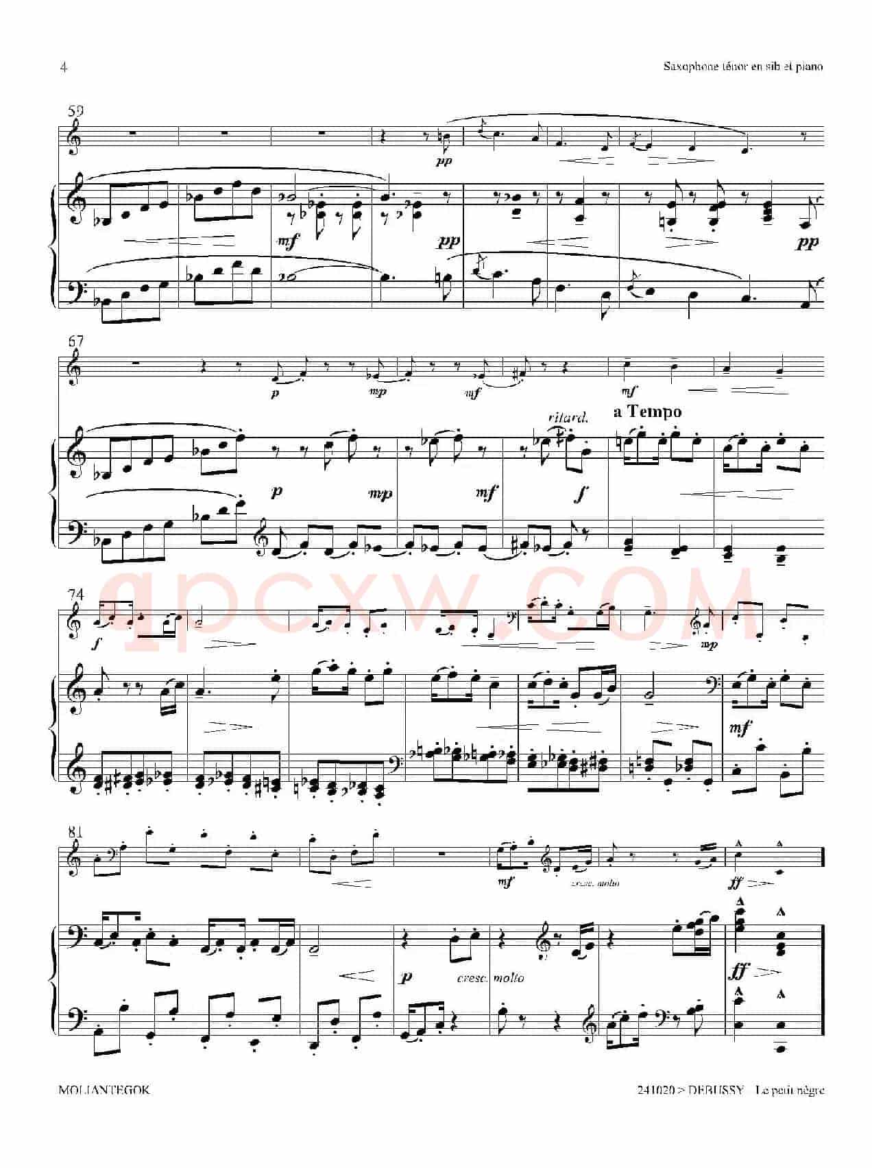 小黑人（次中音萨克斯+钢琴伴奏）