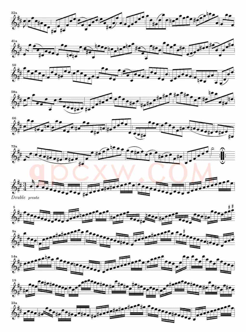 Bach Sonata BWV1002（无伴奏小提琴组曲）