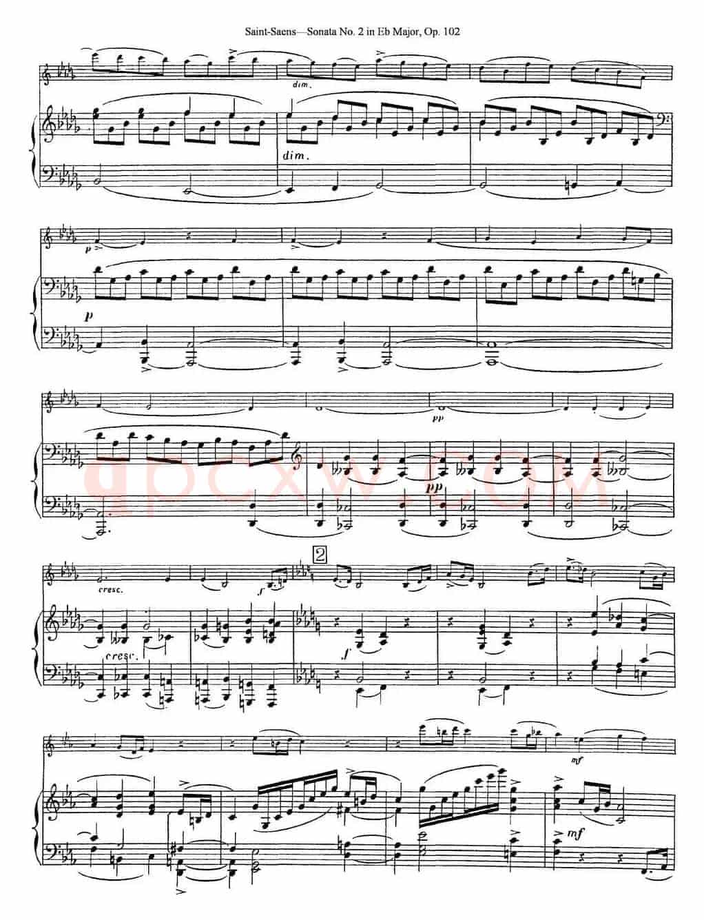 Violin Sonata No.2 in Eb Major Op.102（小提琴+钢琴伴奏）