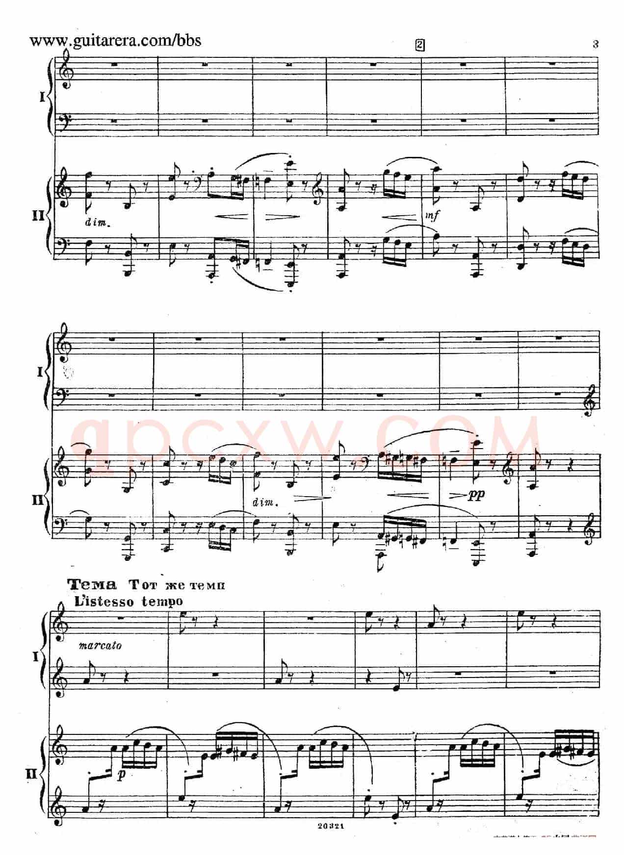 Rhapsody On A Theme Of Paganini Op.43(帕格尼尼主题狂想曲·双钢琴)(P1——20)