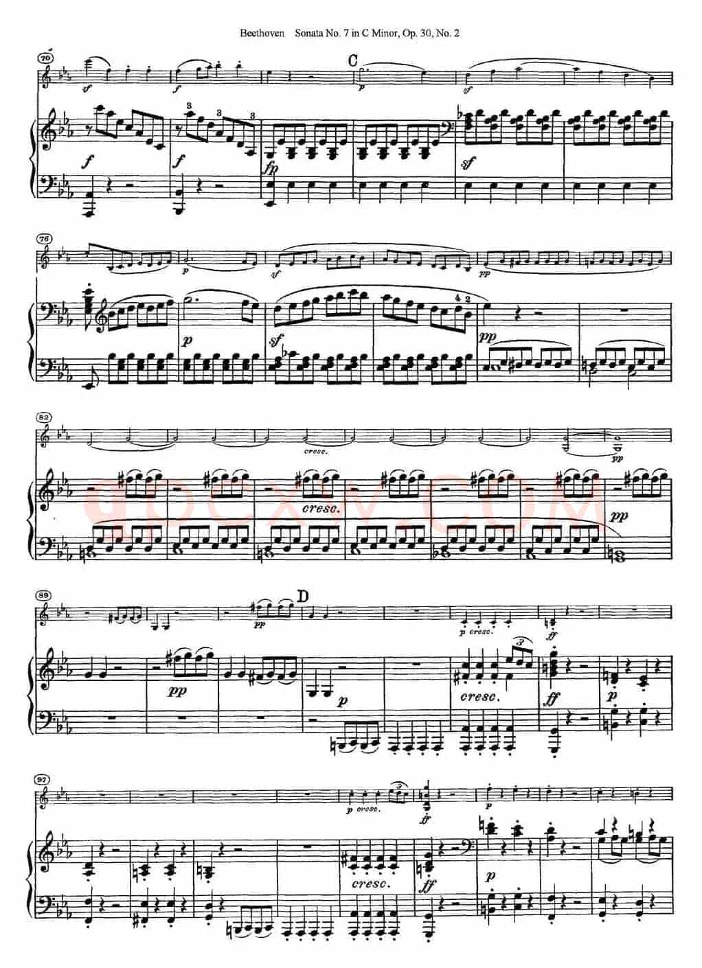 Violin Sonata No.7 in C Minor Op.30 No.2（小提琴+钢琴伴奏）