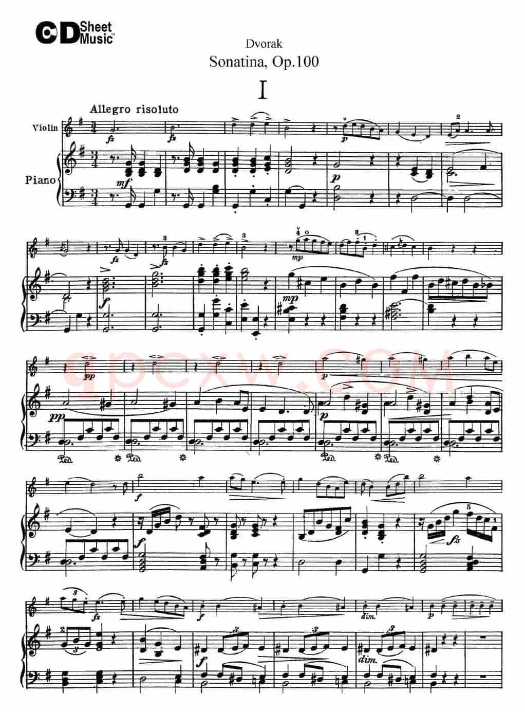 Violin Sonatina Op.100（小提琴+钢琴伴奏）