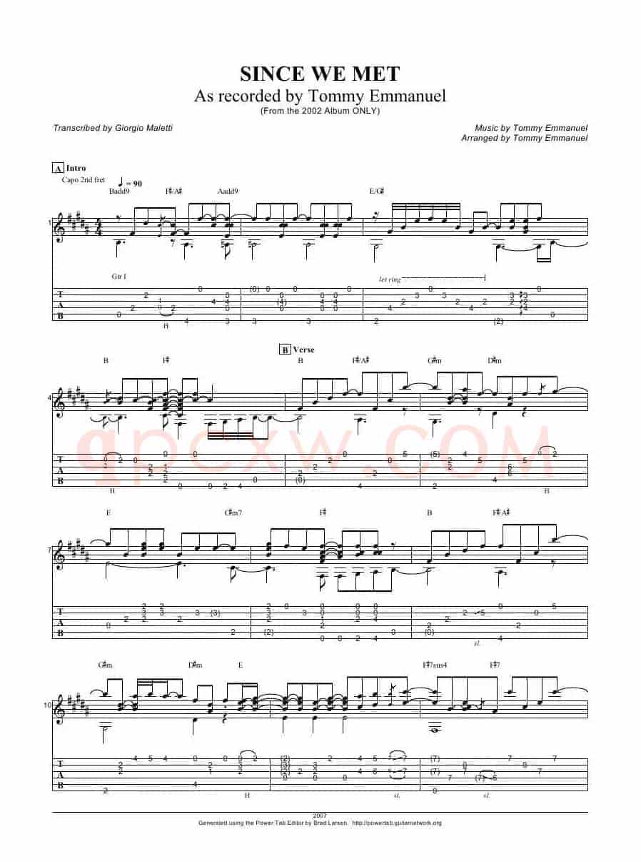 tommy emmanuel：since we met（指弹吉它）