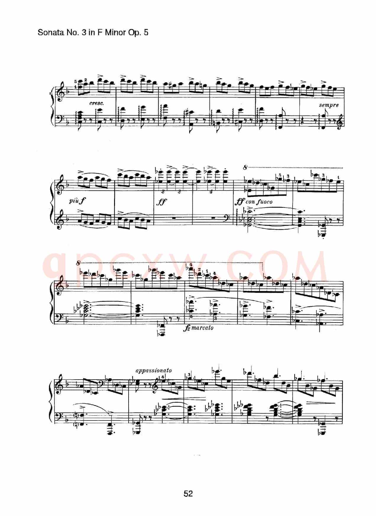 Piano Sonata No.3 in f Minor Op.5(f小调第三钢琴奏鸣曲)