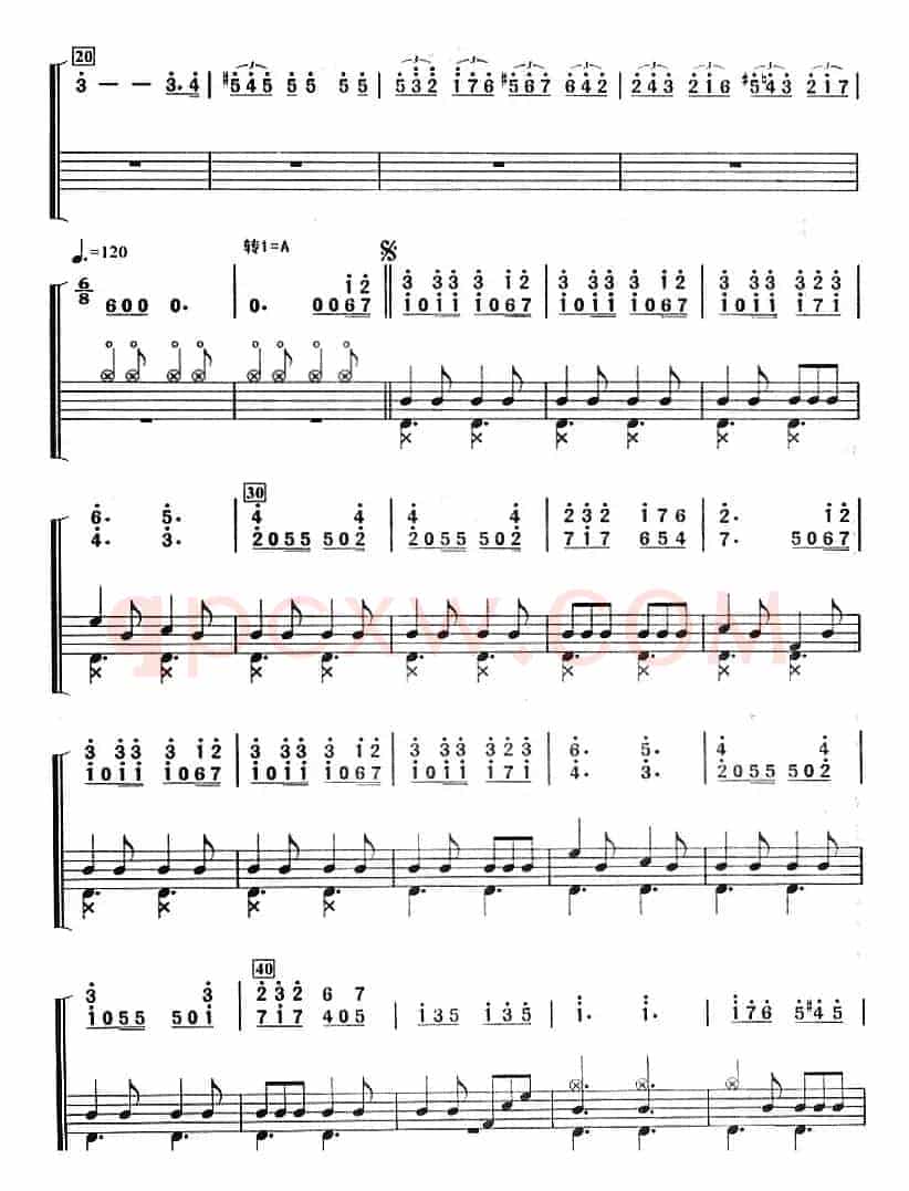 轻骑兵序曲（架子鼓、主旋律+鼓谱）