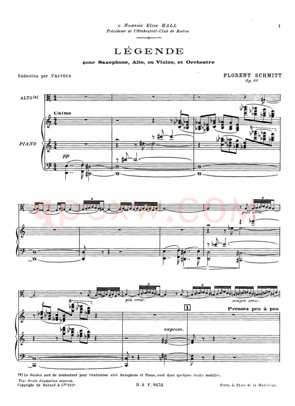 传奇 Op.66（中音萨克斯+钢琴伴奏）