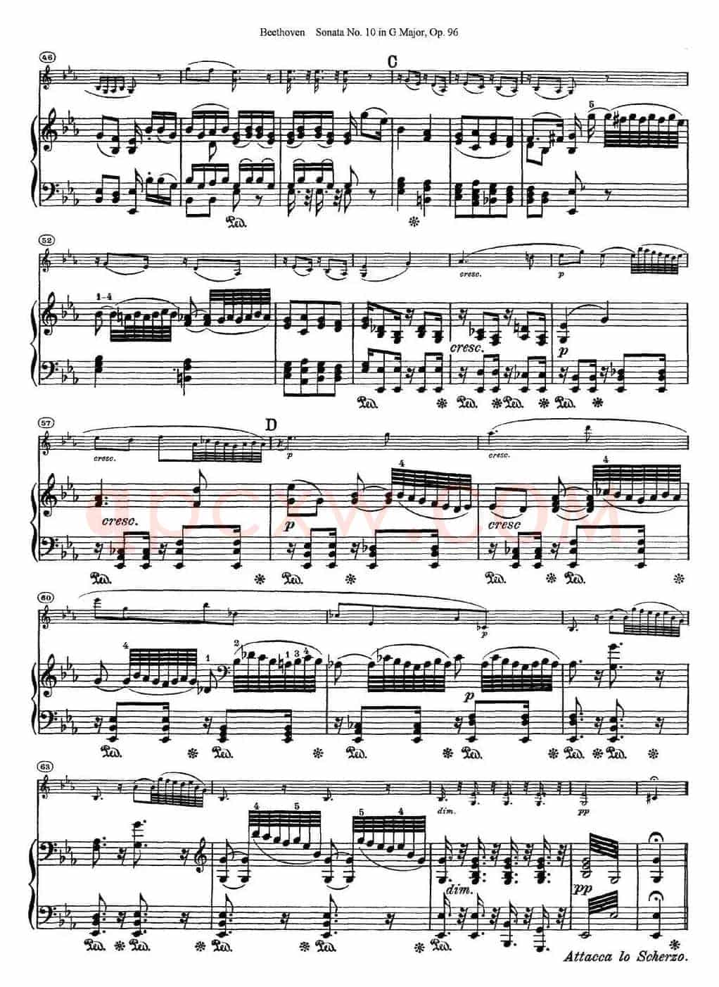 Violin Sonata No.10 in G Major Op.96（小提琴+钢琴伴奏）