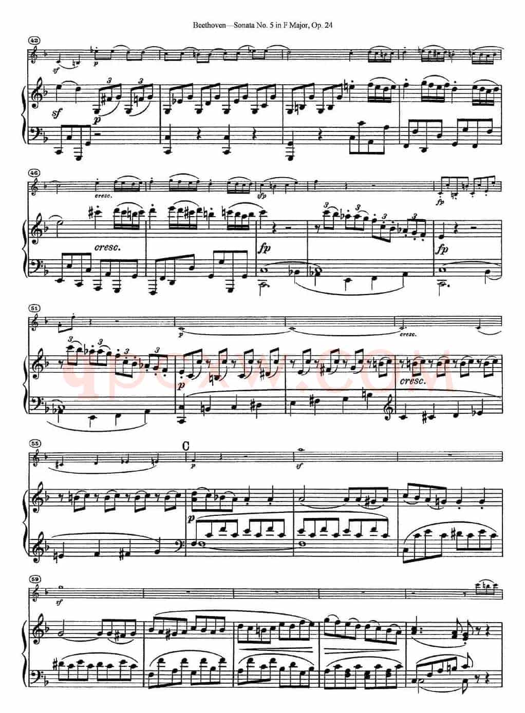 Violin Sonata No.5 in F Major Op.24（小提琴+钢琴伴奏）