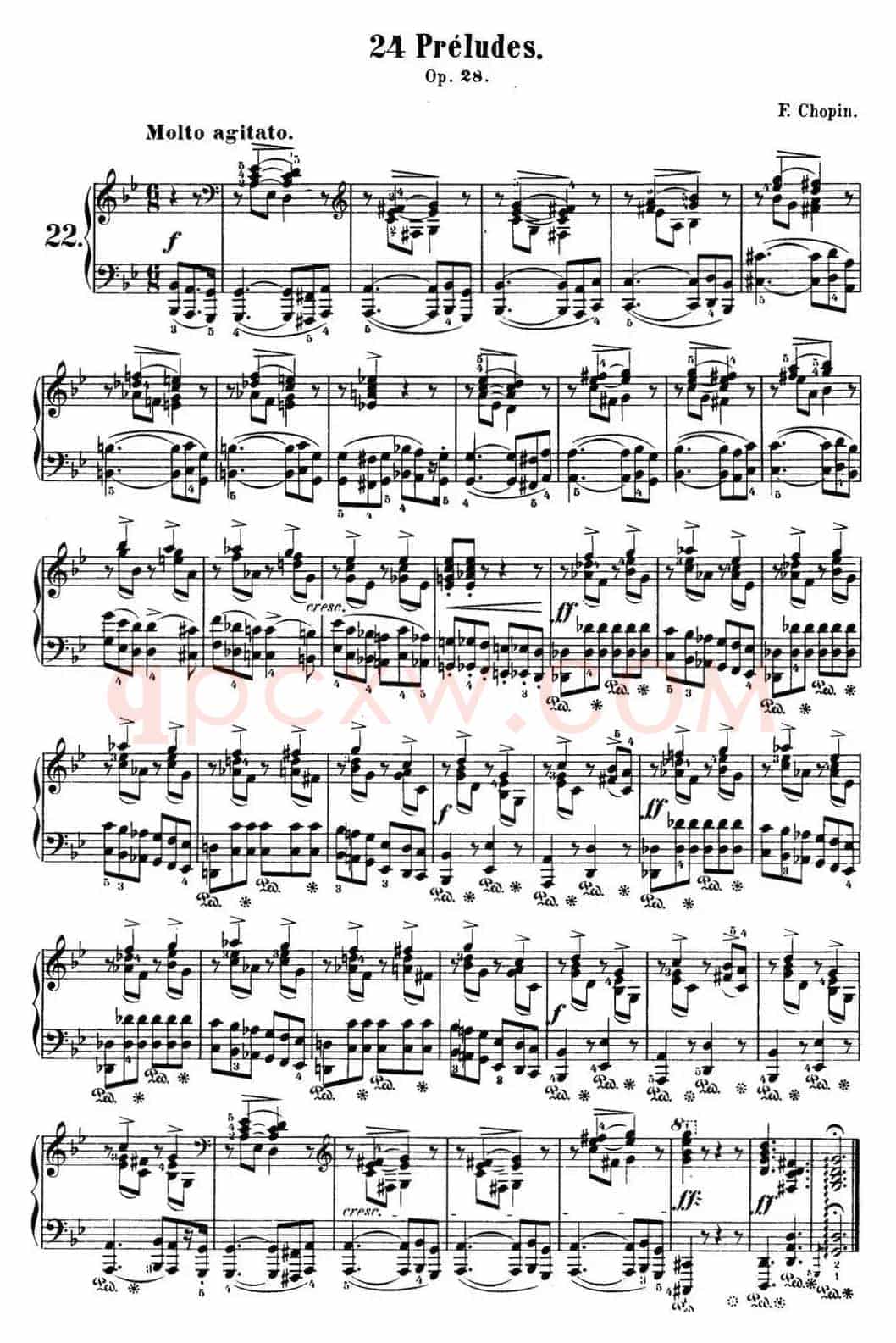 肖邦 24首钢琴前奏曲 Op.28 No.22 G小调
