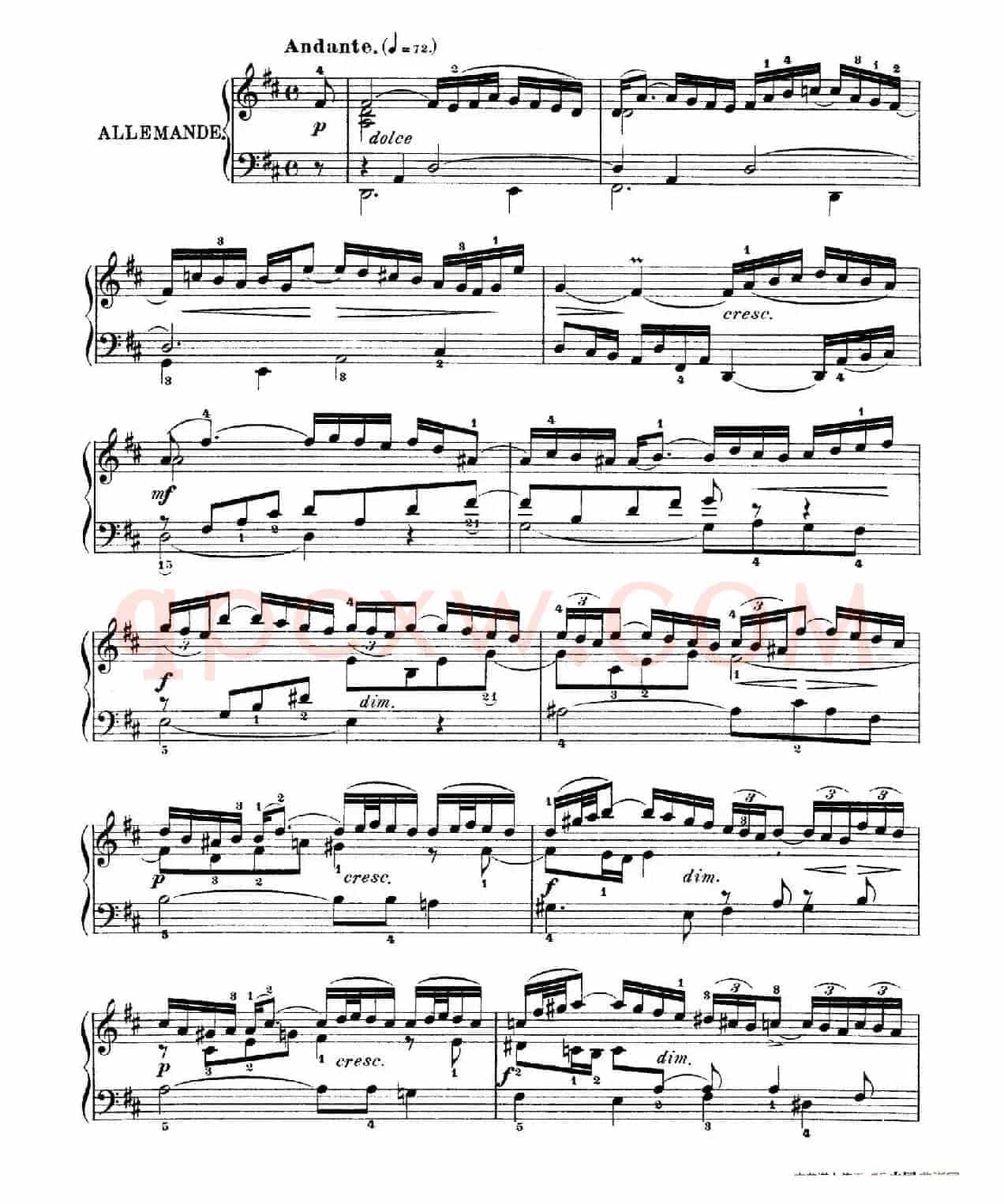 Six Partitas BWV 825-830(6首帕蒂塔·4)