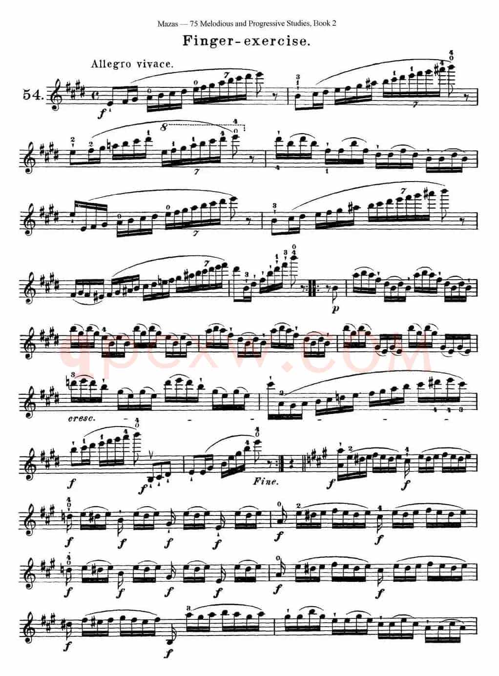 马扎斯小提琴练习曲 Op.36 第二册 华丽练习曲（54）