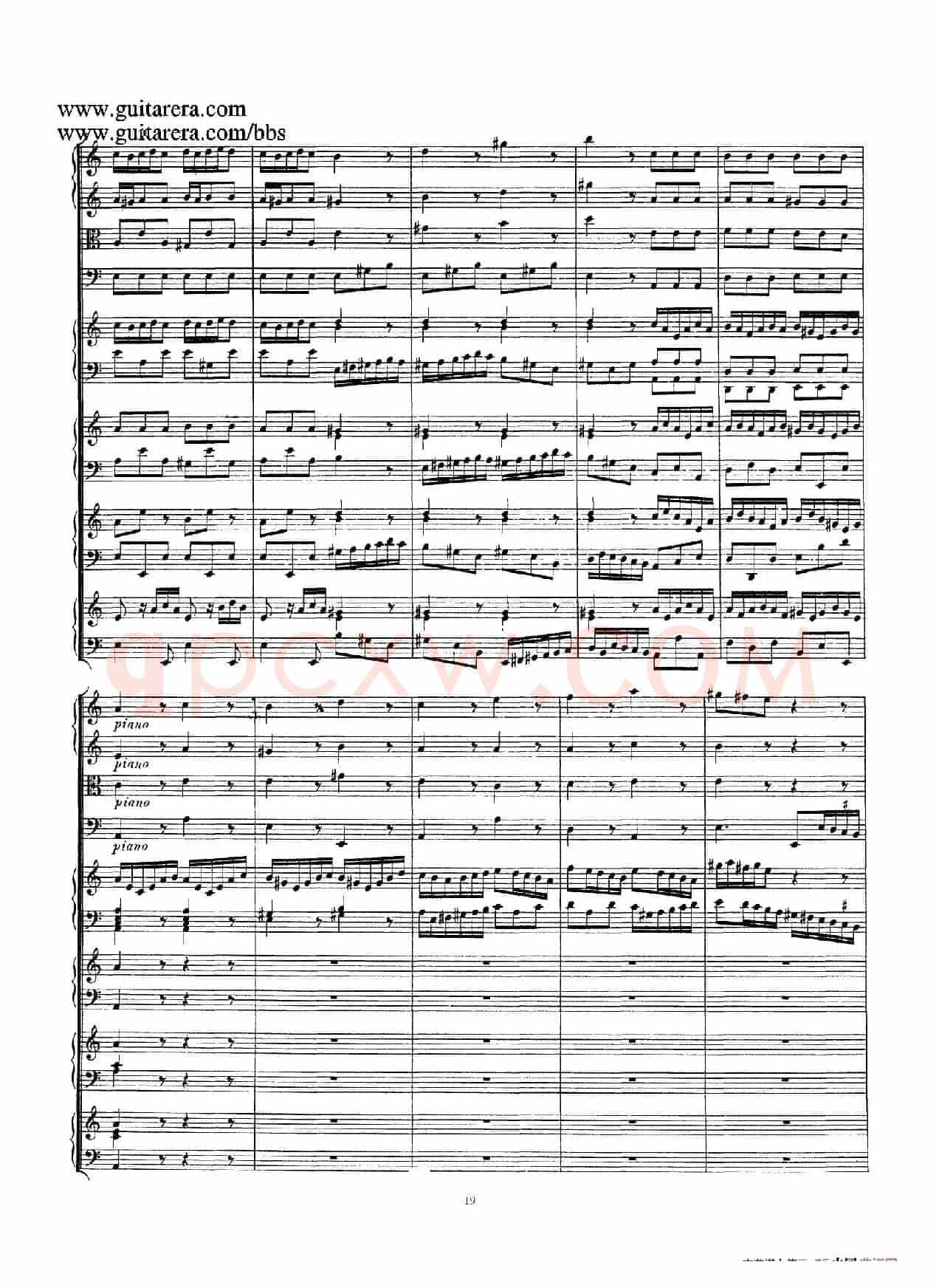 为四架古钢琴而作的a小调协奏曲 BWV 1065(总谱)