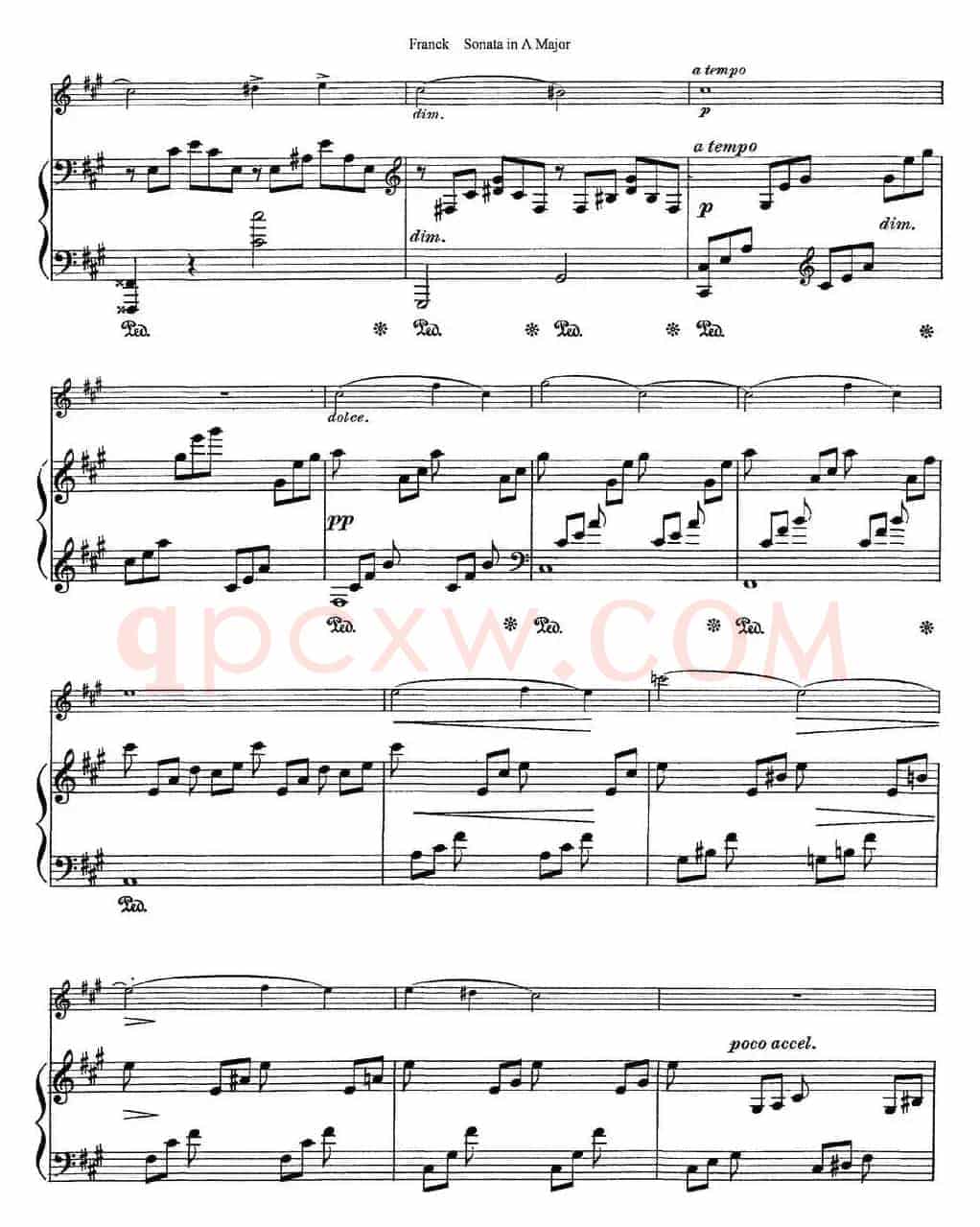 Franck Sonata in A Major（小提琴+钢琴伴奏）