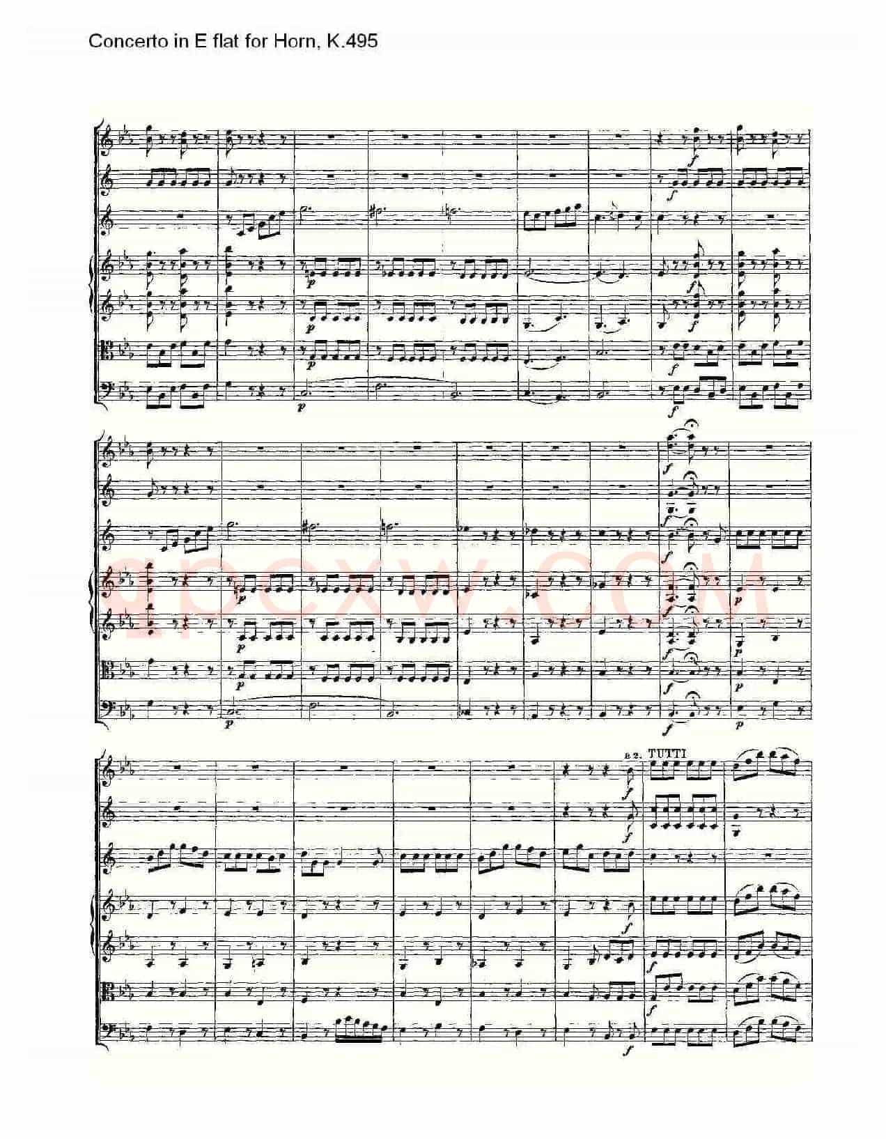 Concerto in E flat for Horn, K.495(Eb调法国号协奏曲, K.4)