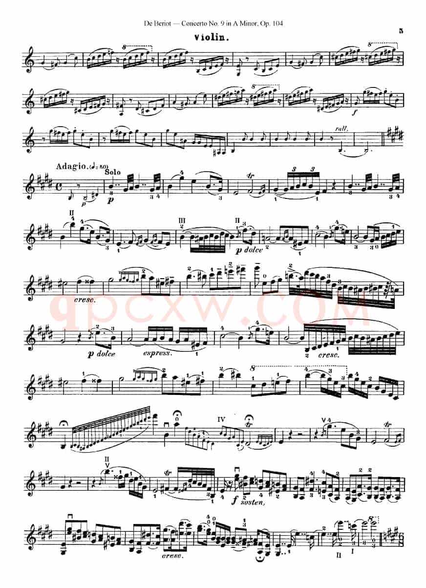 Beriot《Concerto No.9 in A Minor》Op.104（贝里奥《A小调第九小提琴协奏曲》Op.104）