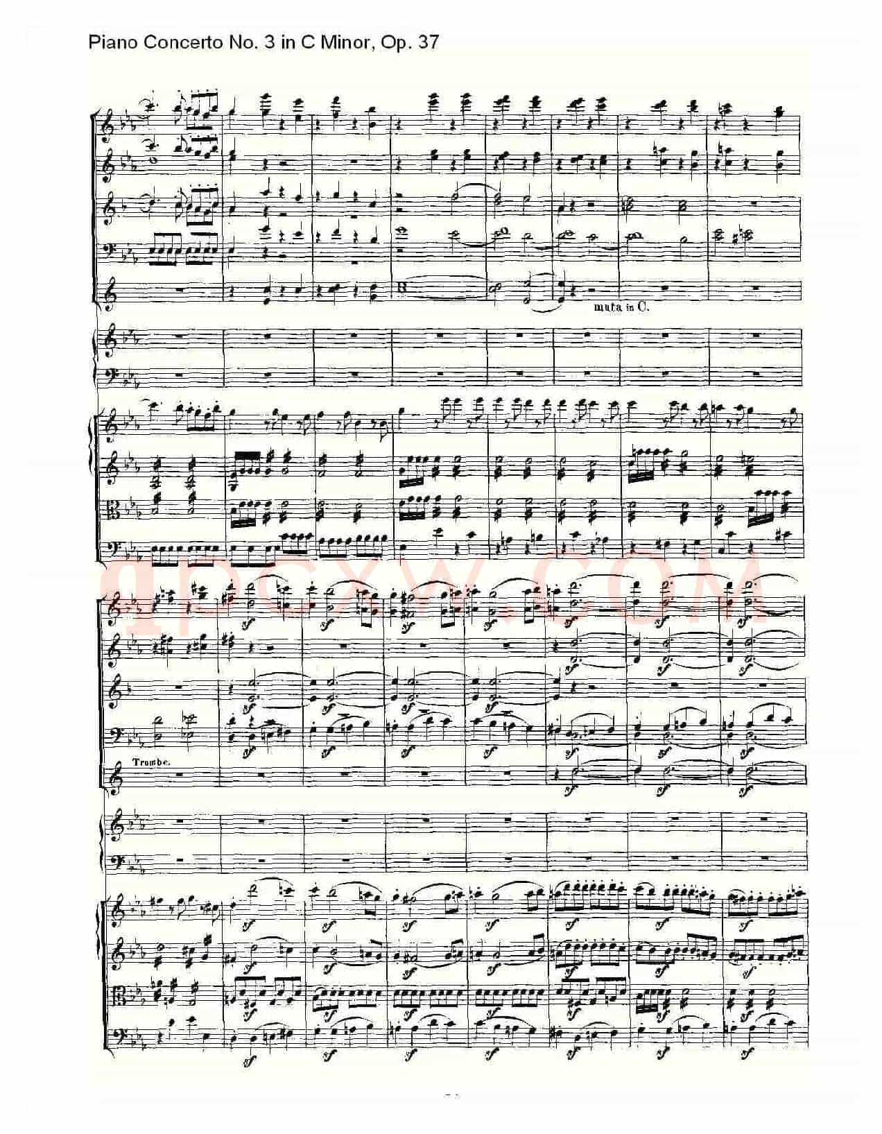 C小调钢琴第三协奏曲 Op.37 第一乐章