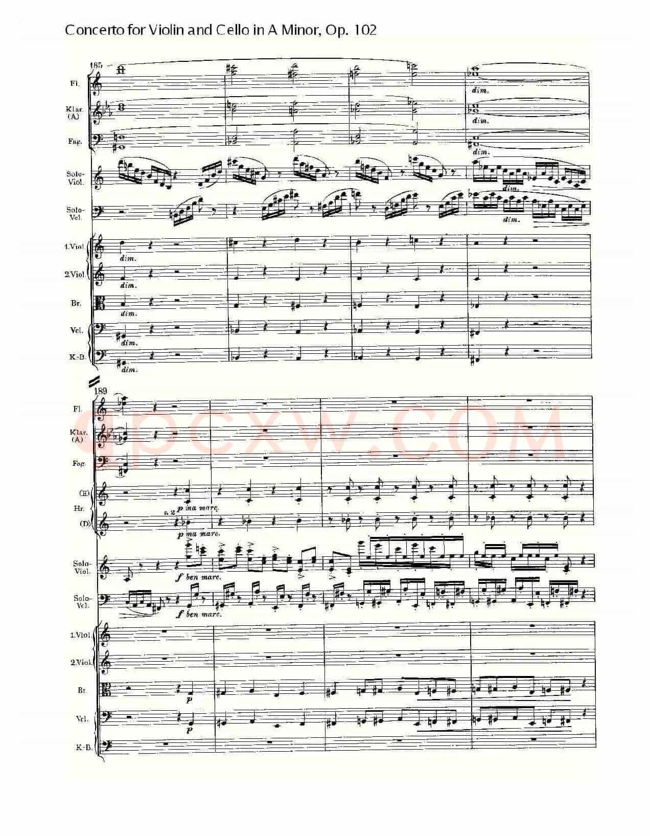 A小调小提琴与大提琴协奏曲, Op.102第一乐章