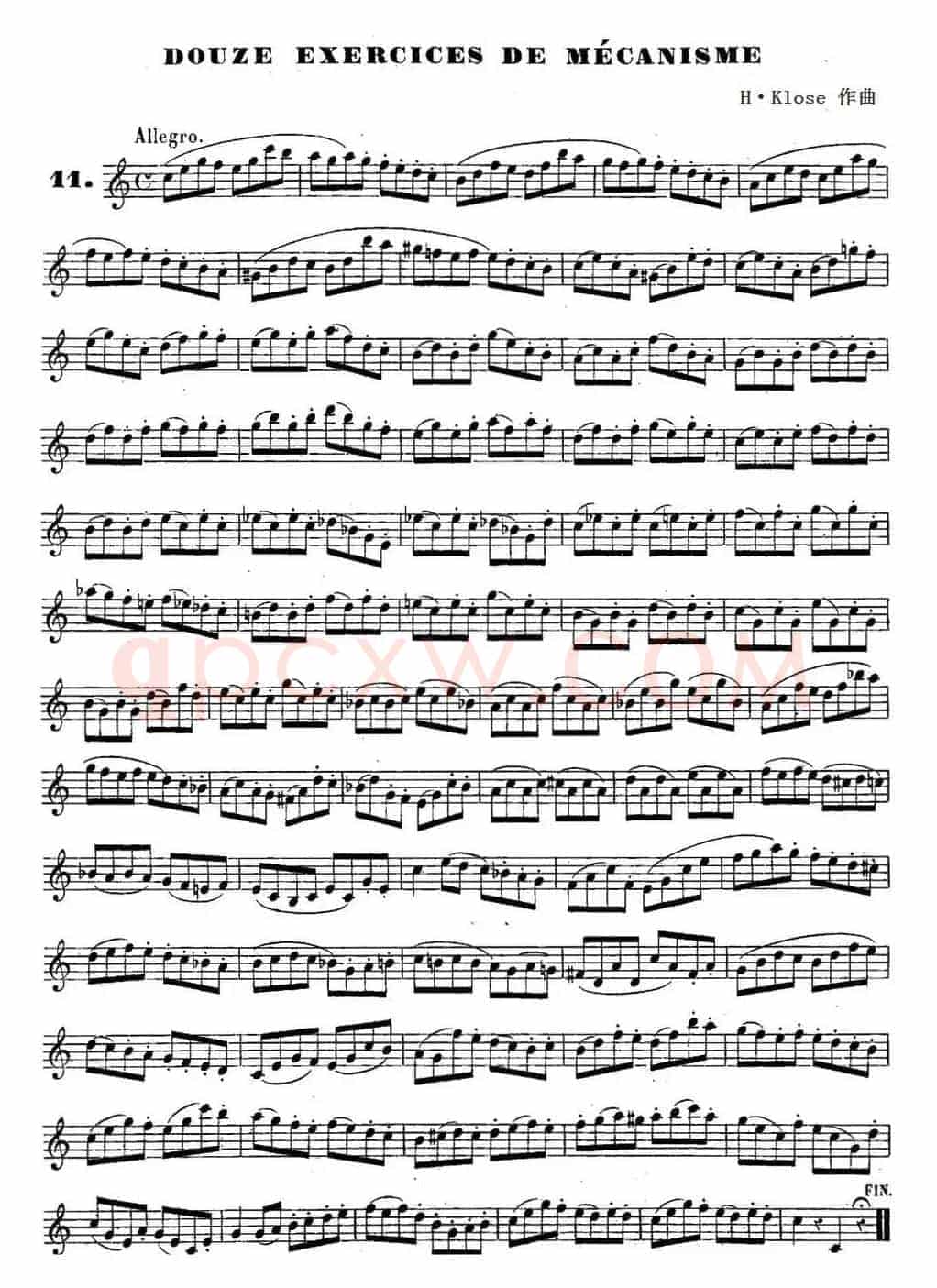 H·Klose练习曲（douze exercices de mecanisme—11）