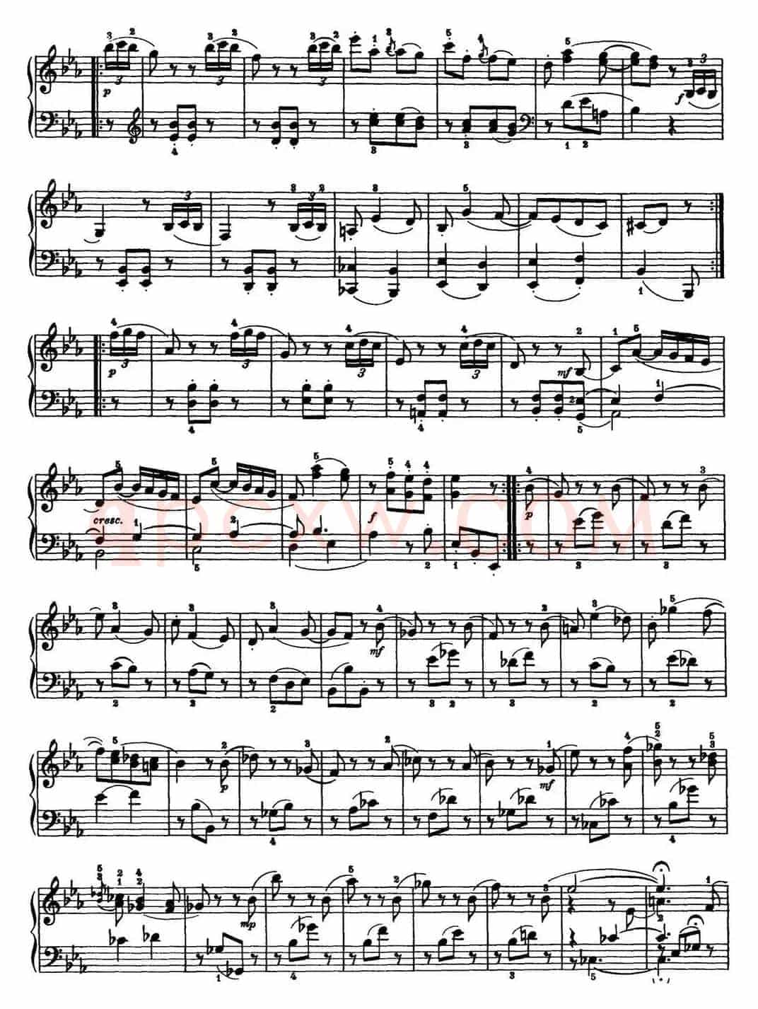 海顿 钢琴奏鸣曲 Hob XVI 28 in E-flat major