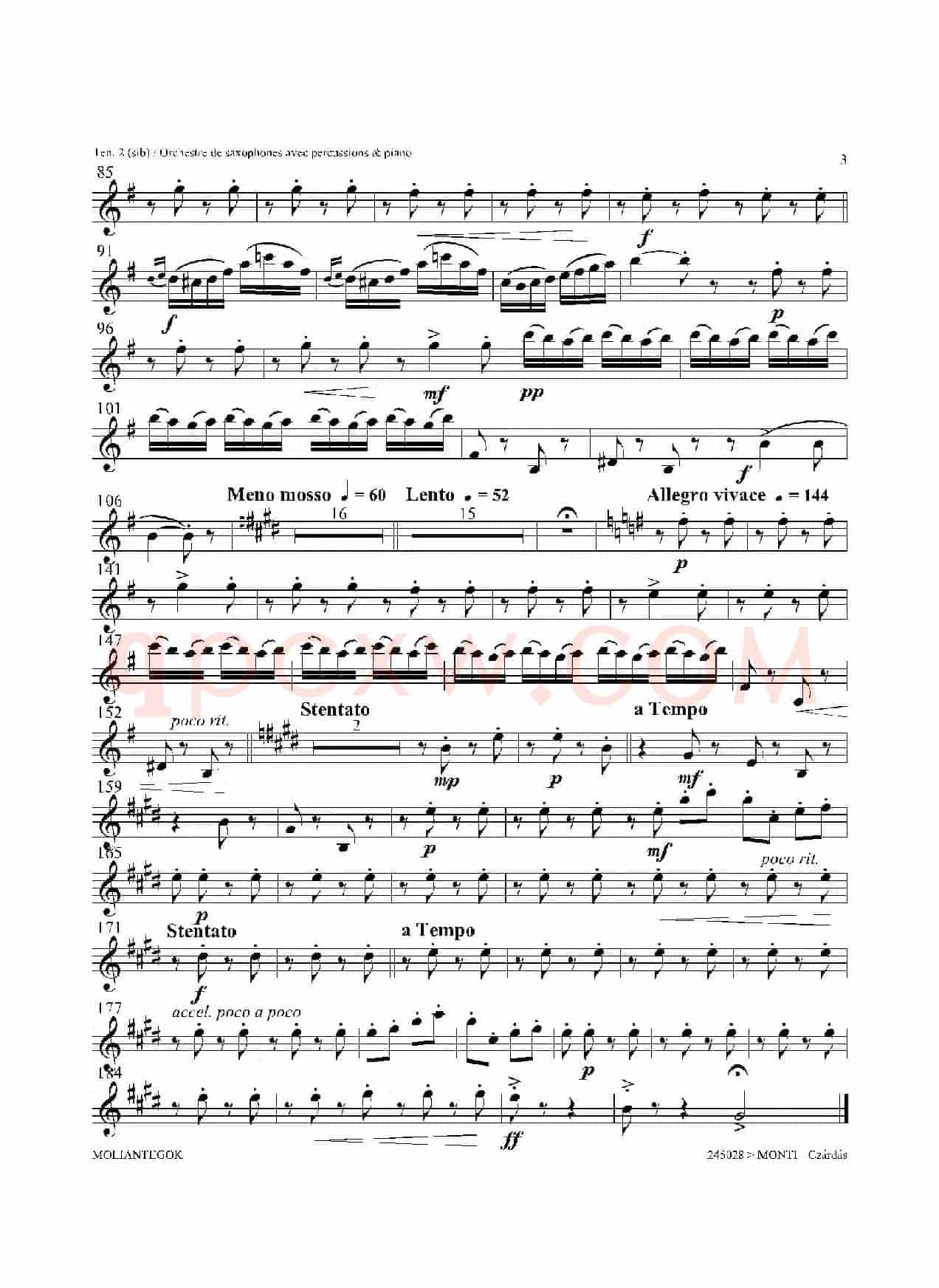 Czardas 查尔达斯（15重奏）（3支次中音萨克斯）