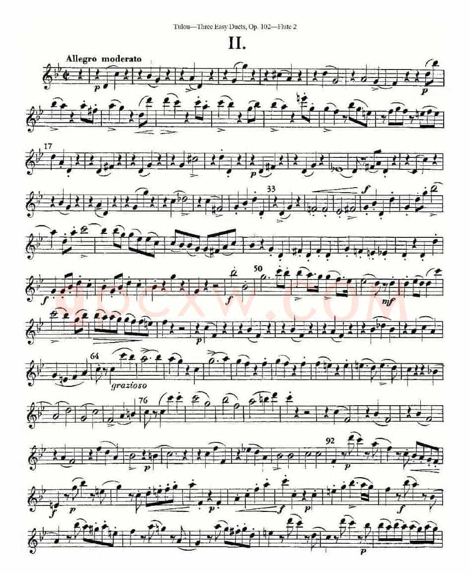 Three Easy Duets,Op.102 之第二长笛（三首简易重奏曲作品102号）