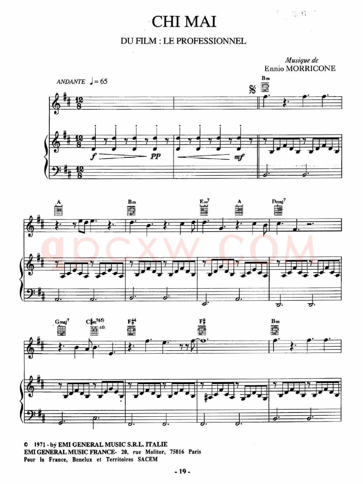 电影配乐大师莫瑞康最佳20首钢琴谱（Best of Ennio Morricone·5）