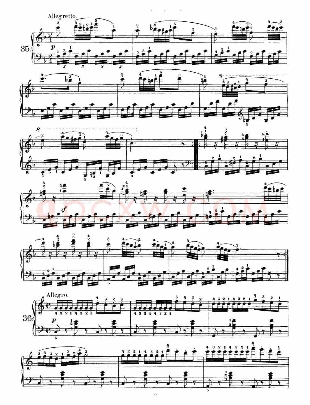 One Hundred and Ten Easy and Progressive Exercises Op.453(车尔尼110首简易练习曲 31——40)