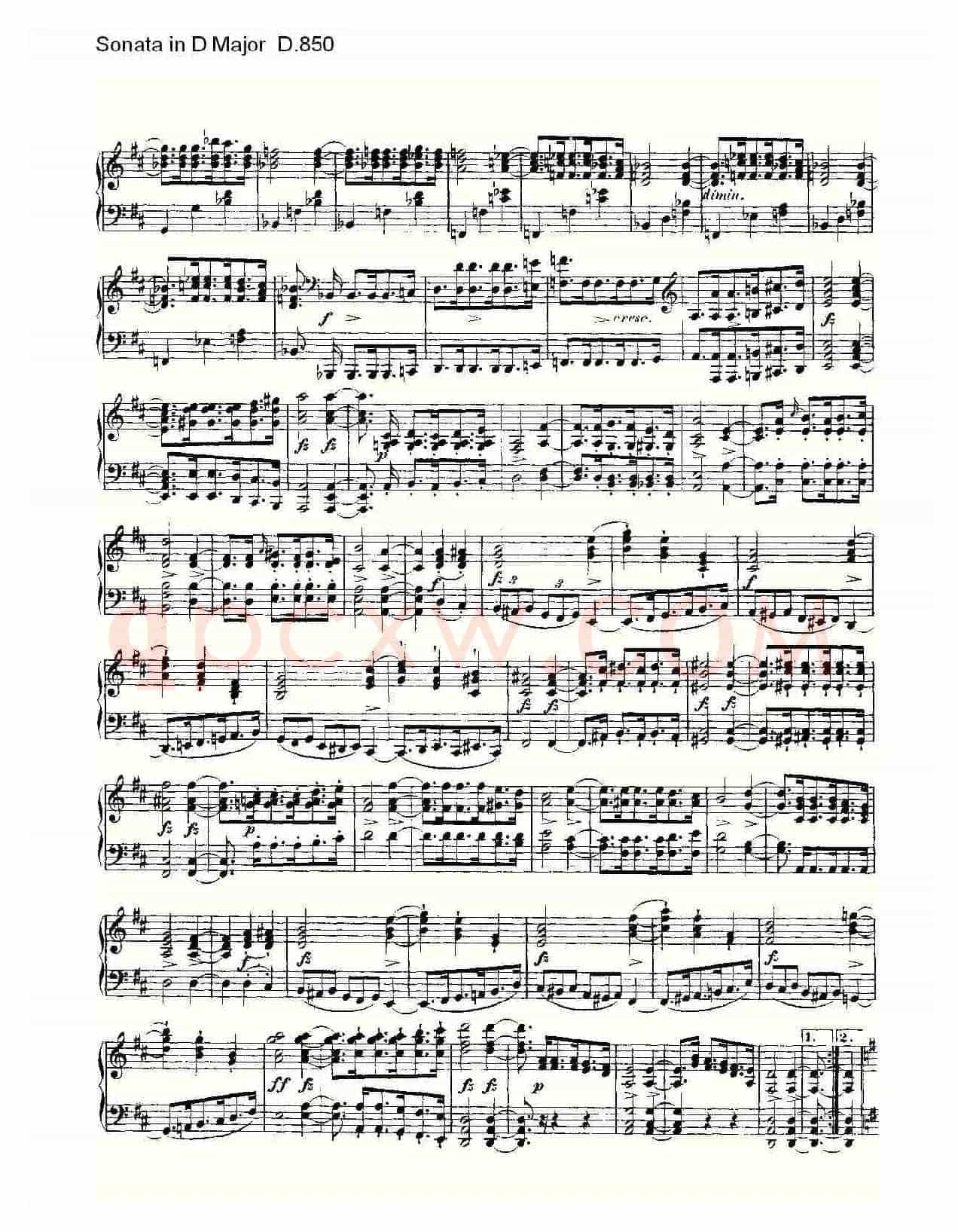 Sonata in D Major D.850（D大调奏鸣曲 D.850）