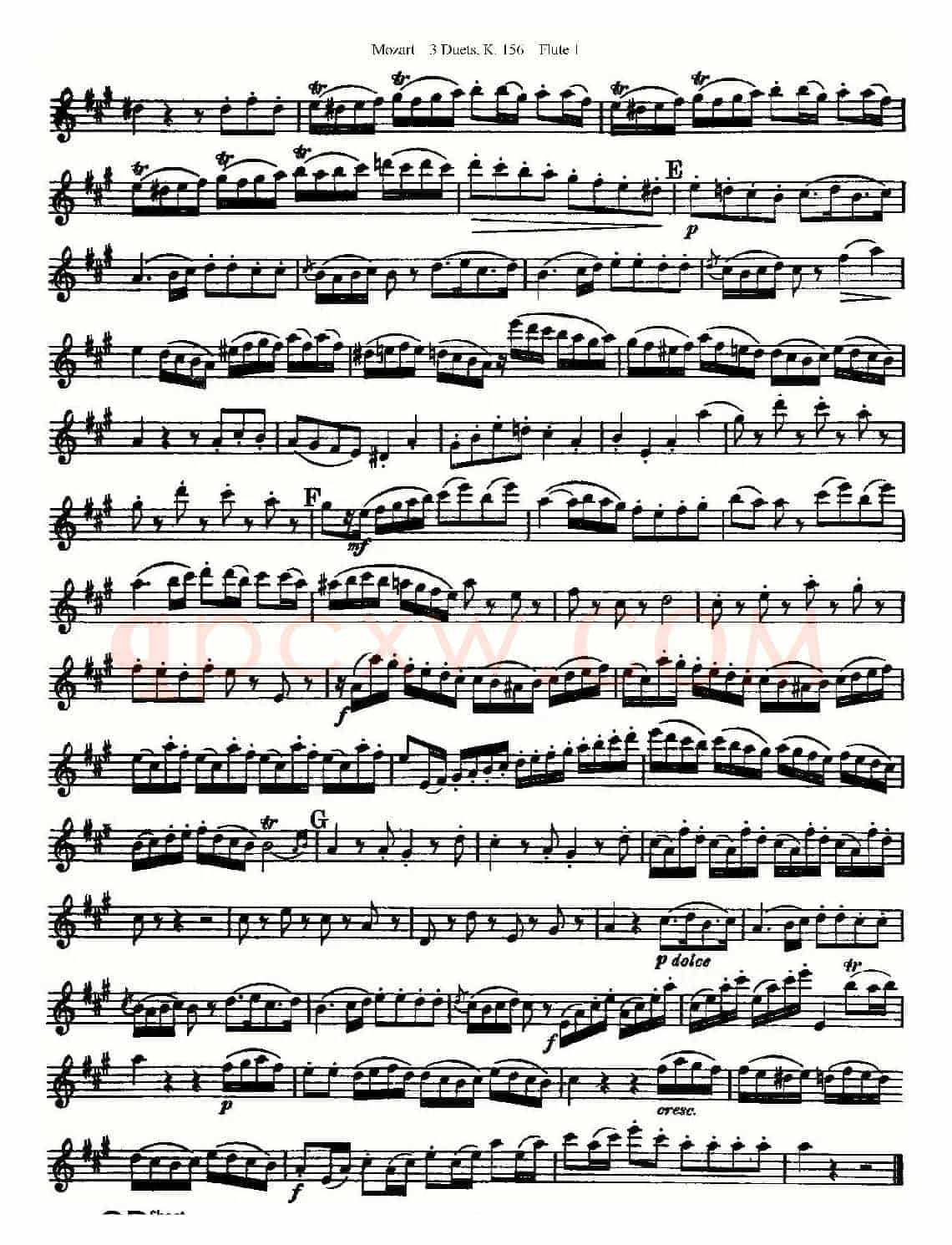 3 Duets K.156 之第一长笛（二重奏三首 K156号）