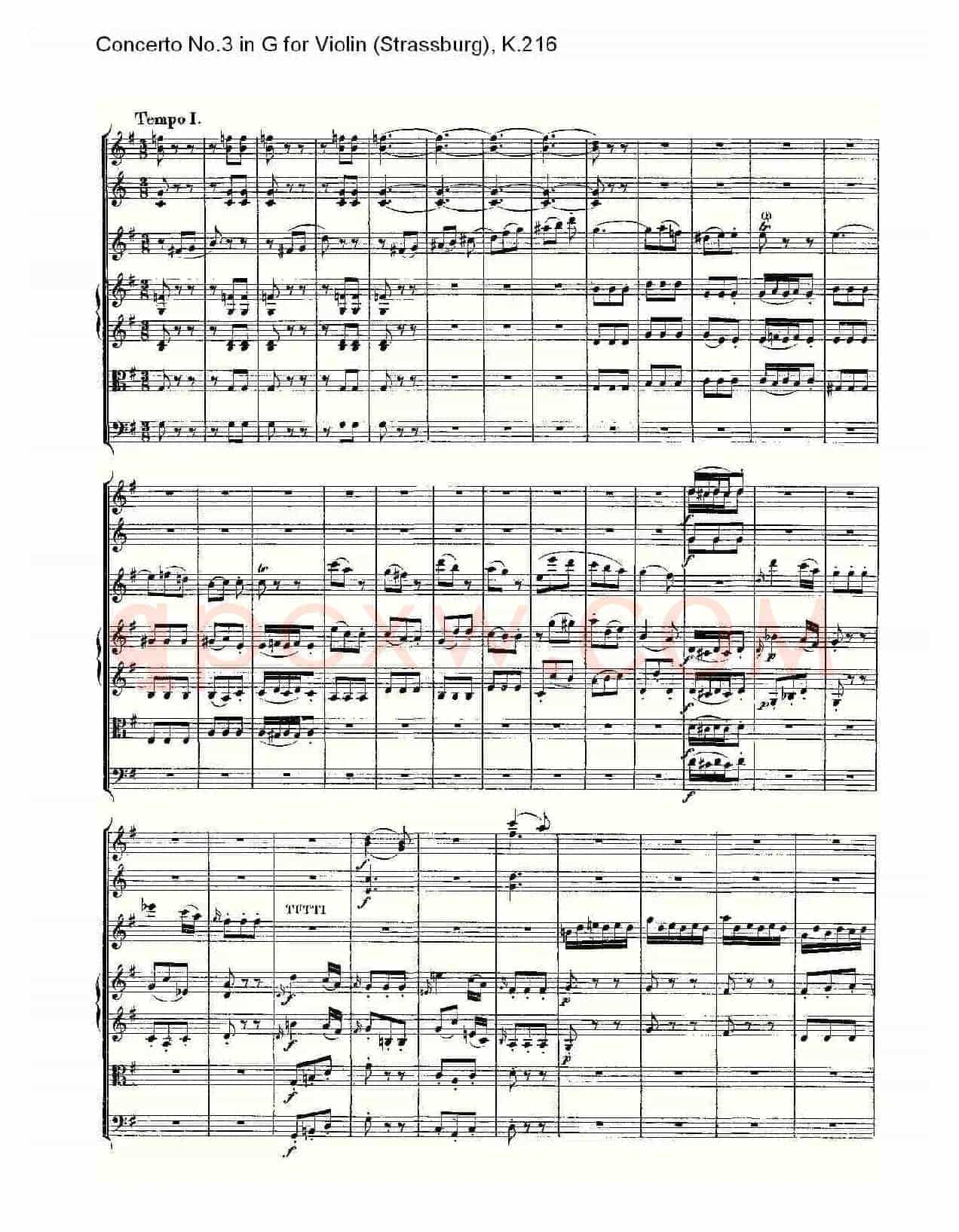 Concerto No.3 in G for Violin K.216(G调小提琴第三协奏曲, K)