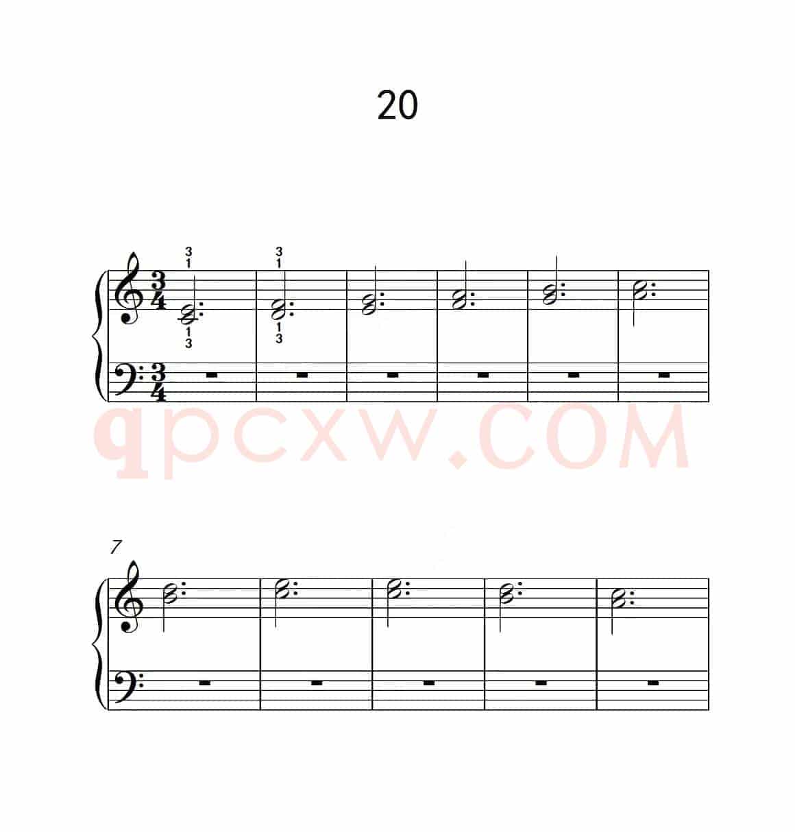 双音练习 20（儿童钢琴手指练习 2）