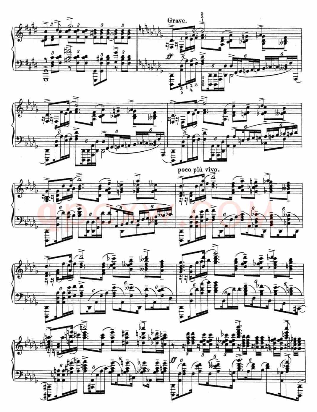 拉赫玛尼诺夫 钢琴前奏曲24 降D大调 Op.32 No.13