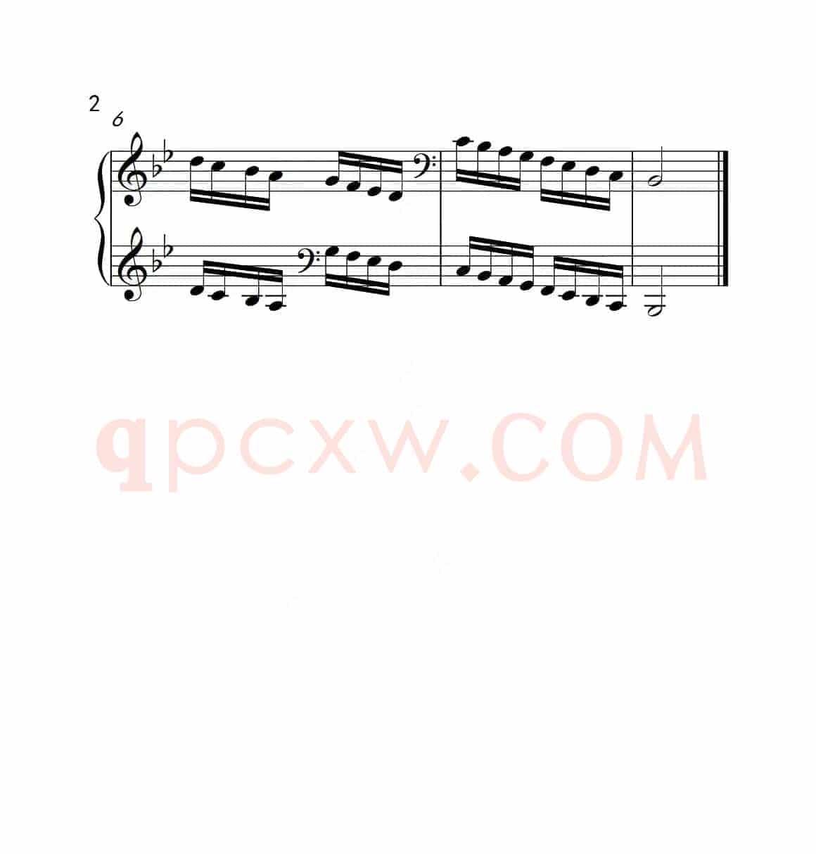 第六级 降B大调音阶（中国音乐学院钢琴考级作品1~6级）