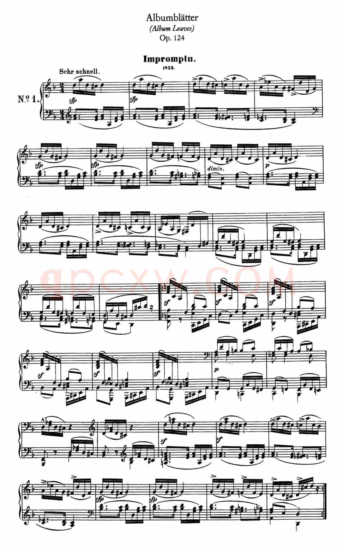 Albumbl&auml;tter Op.124（纪念册页）（No.1）