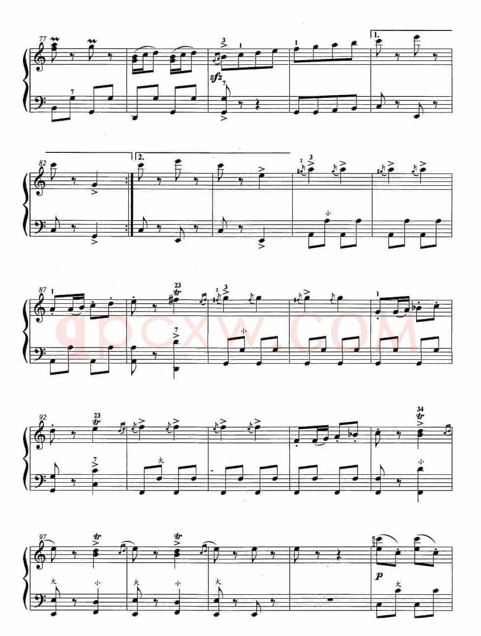 手风琴考级第五级：4、乐曲