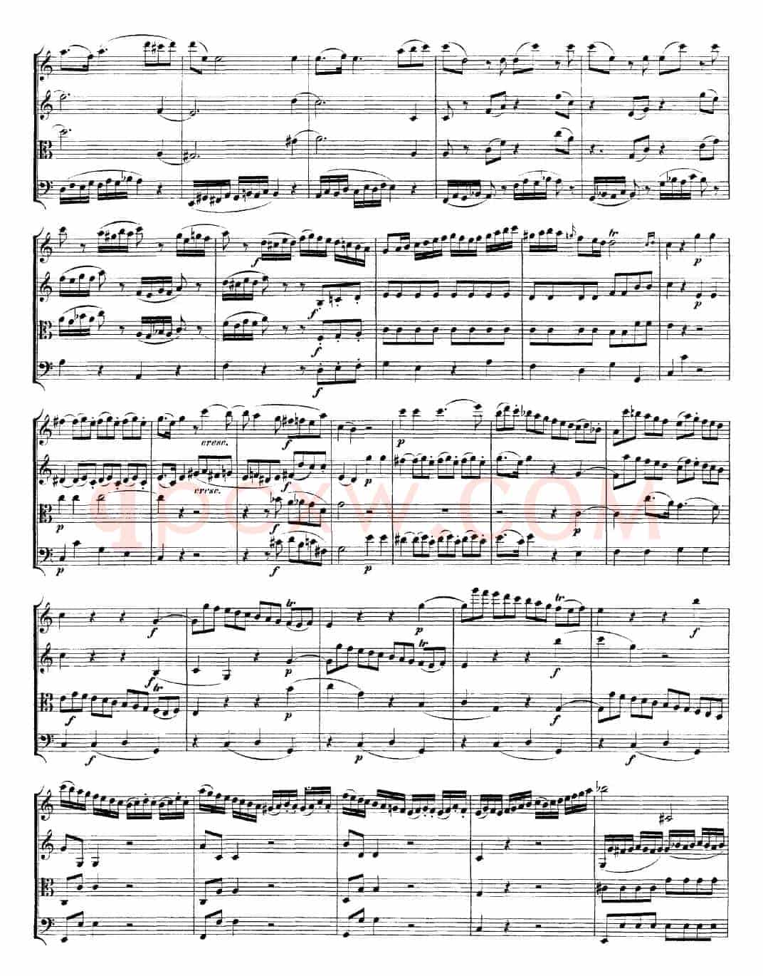 Mozart《Quartet No.19 in C Major,K.465》（总谱）