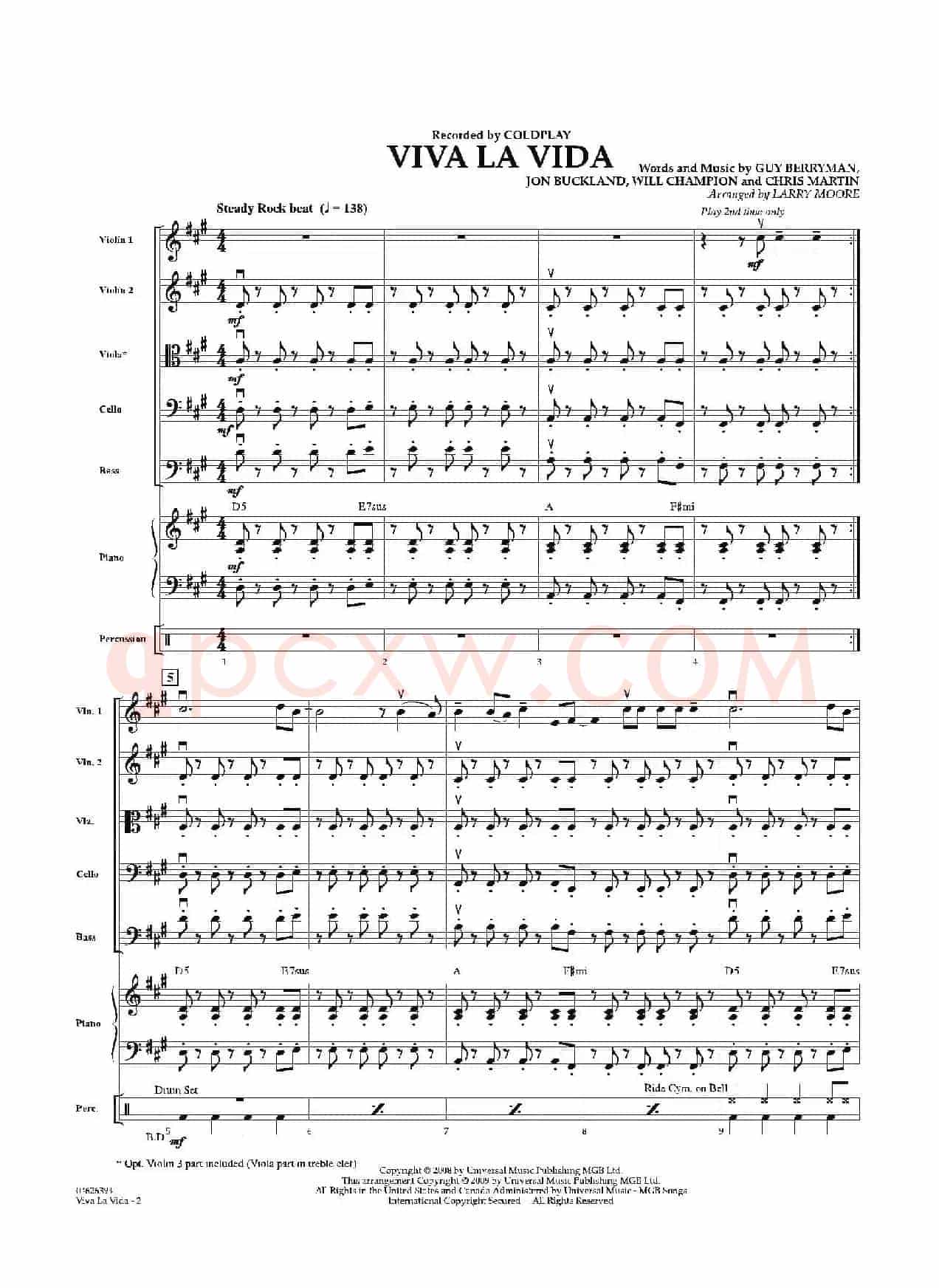 VIVA LA VIDA（总谱）
