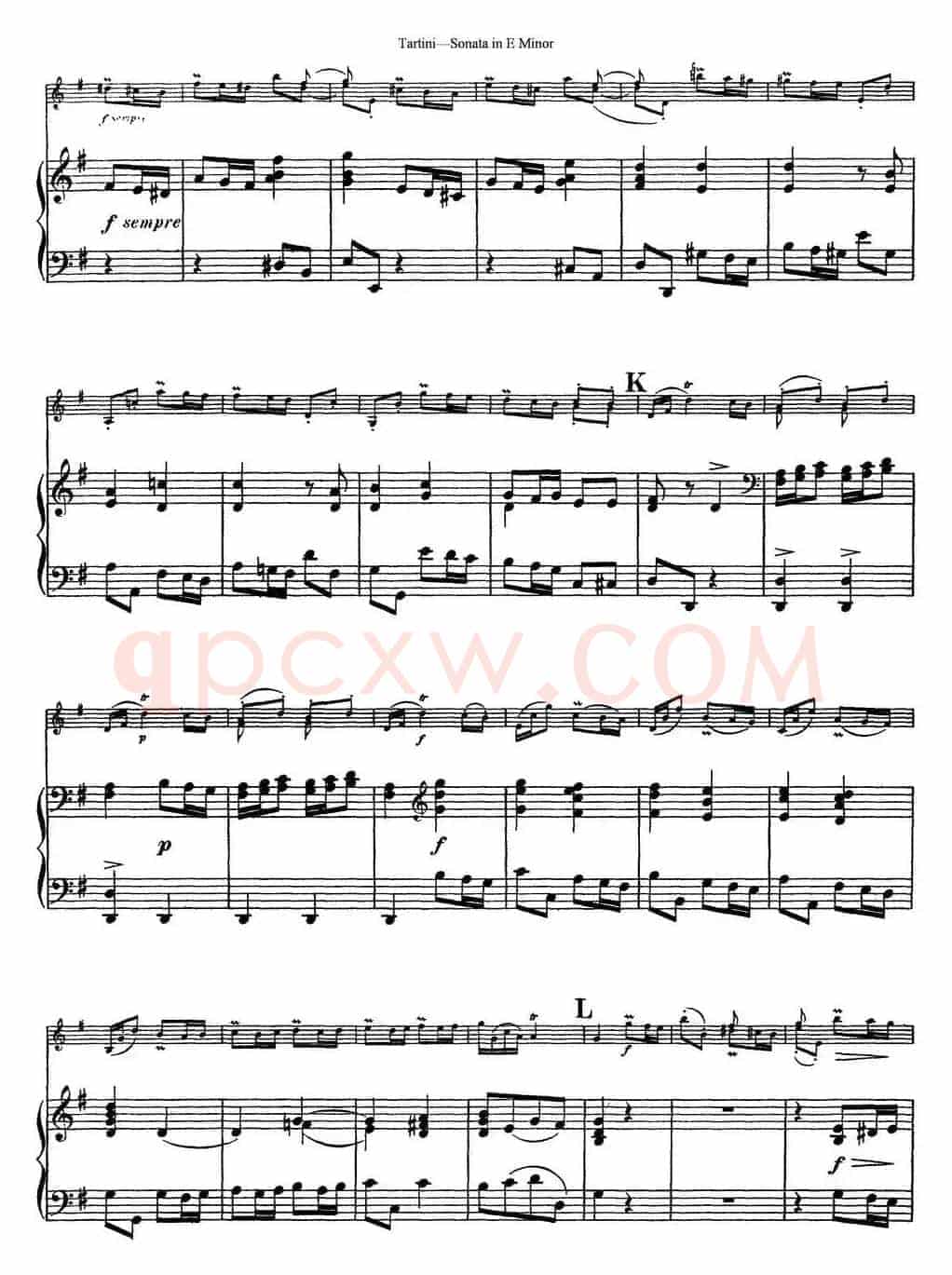 Violin Sonata in E Minor（小提琴+钢琴伴奏）