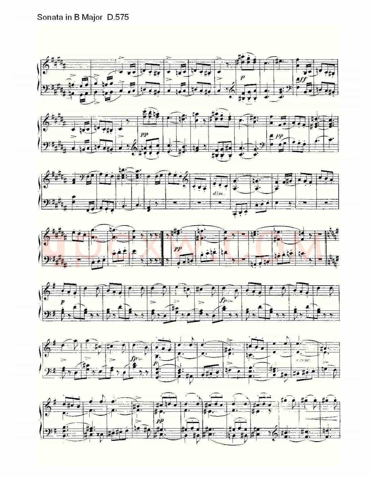 Sonata in B Major D.575（B大调奏鸣曲 D.575）
