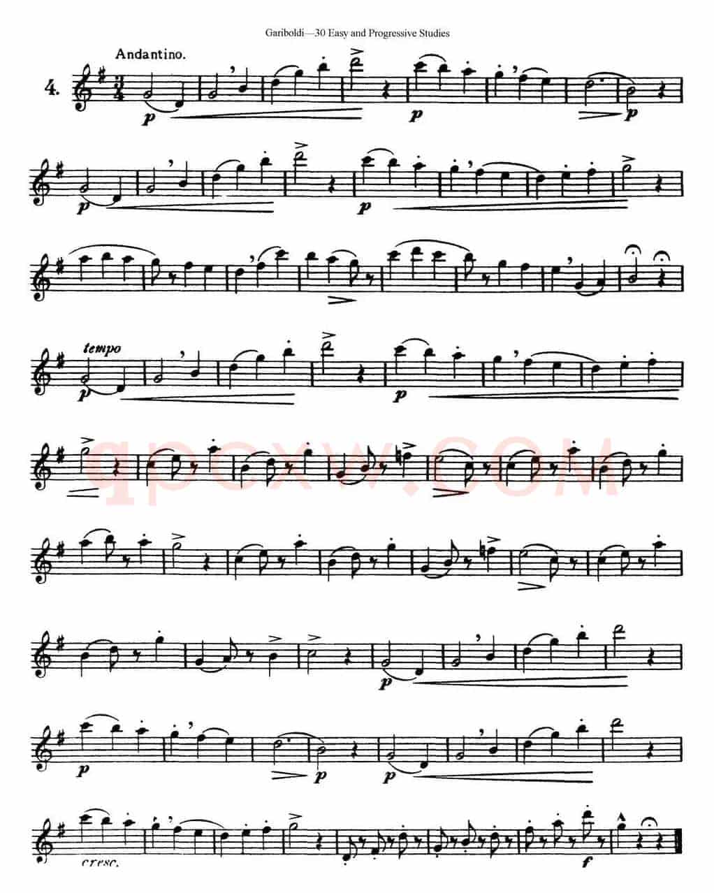 三十首基础及提高练习曲（NO.4）