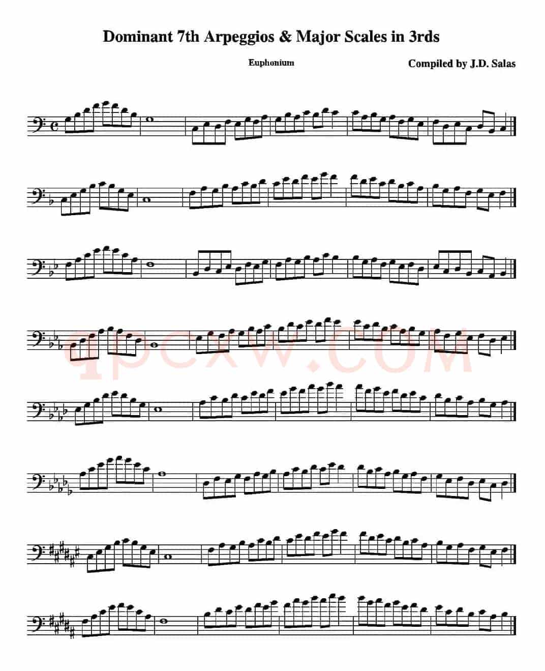 Dom. 7th Arp. & Major Scales in 3rds - Euphonium（上低音号练习教材选曲）