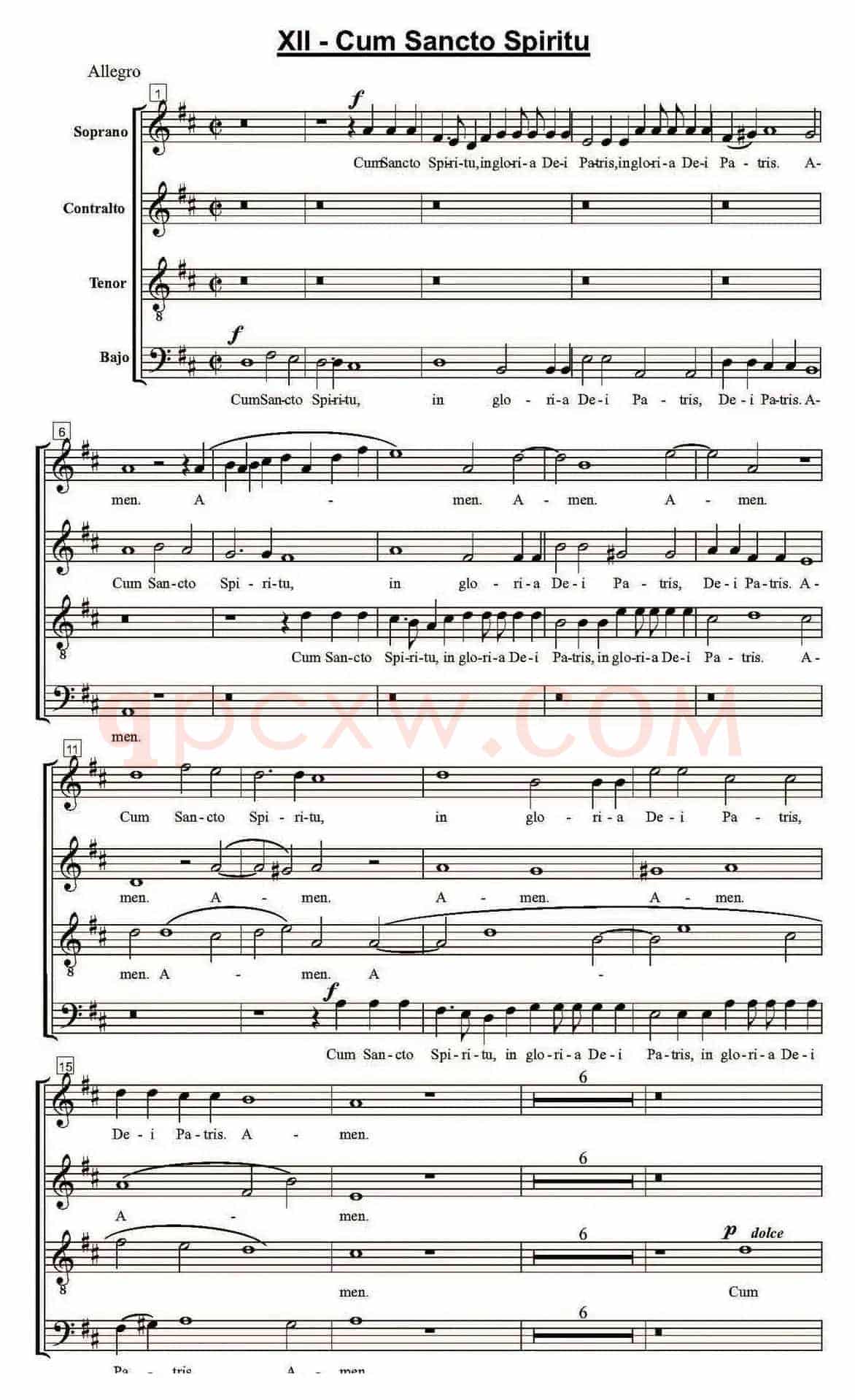 Cum Sancto Spiritu（萨克斯四重奏）